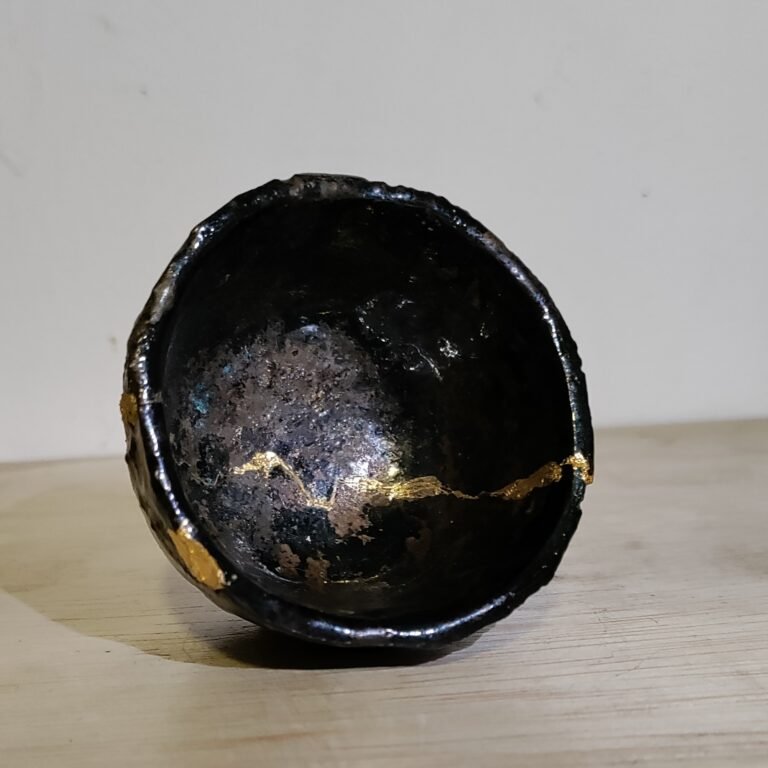 Things to Do in Amman: Make Something — for Couples, Adults and Visitors 5 A gold Kintsugi seam joining broken pottery, repaired by hand at Gilgamesh, Amman