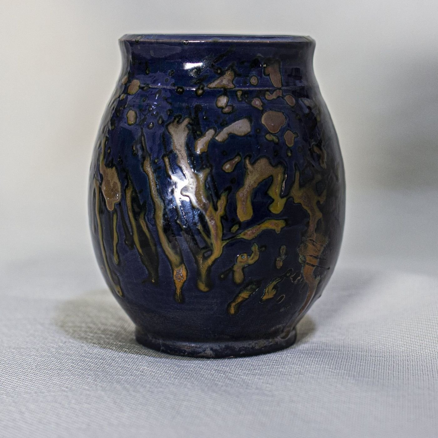 Raku fired vessel made by a visitor at Gilgamesh for Creative Arts, Jabal Al-Lweibdeh, Amman