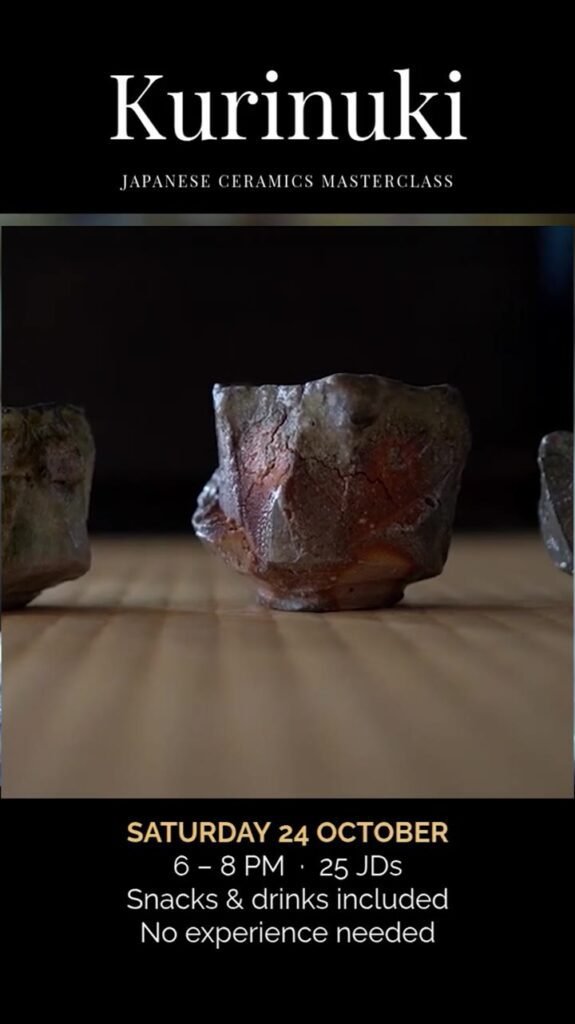 Kurinuki tea bowls carved at Gilgamesh